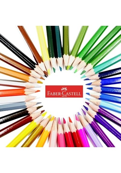Faber-castell 36 Renk Boya Kalemi, Canlı Ve Parlak Renkler, Kırılmaya Dayanıklı Uçlar, Ergonomik Tasarım, Karton Kutu, Okul Ve Sanat İçin Uygun 124-Pembe