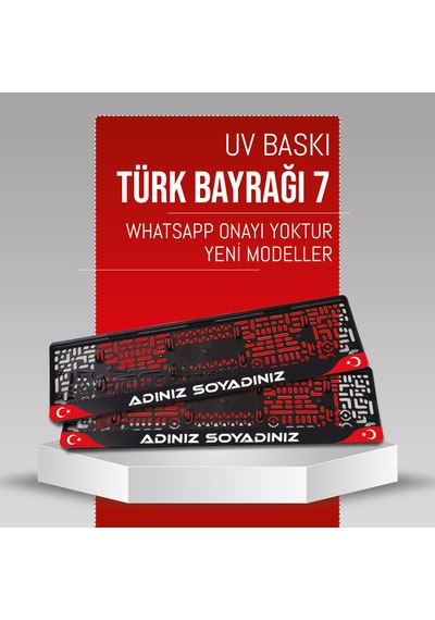 Türk Bayrağı 7 Plakalık, 2 Adet Premium Uv Baskı, Plakalıkhane