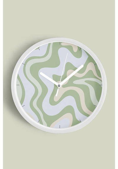 Soyut - Bohem - Geometrik Temalı Modern Duvar Saati - 30cm - Önü Camlı Beyaz Kasa - Sessiz Mekanizma-jh0560 Beyaz