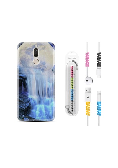 Huawei Mate 10 Lite Kılıf Kablo Koruyuculu Blue Moon 1308