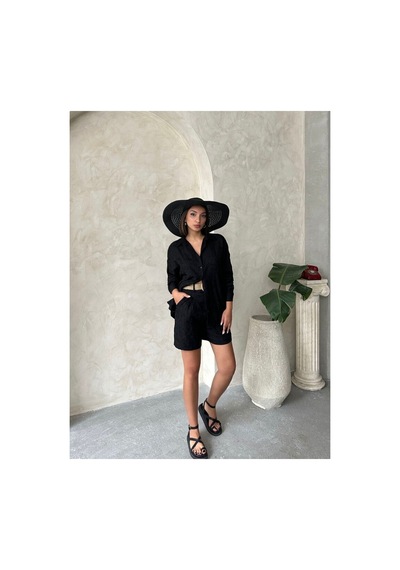 Verymoda Nakışlı Gömlek - F1899 Siyah Siyah