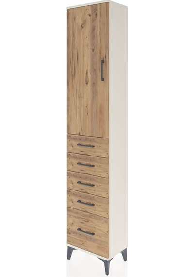 Arges Dolap 2 Raflı 5 Çekmeceli Tek Askılı 44x30x221 Aytaşı-çam Aytaşı