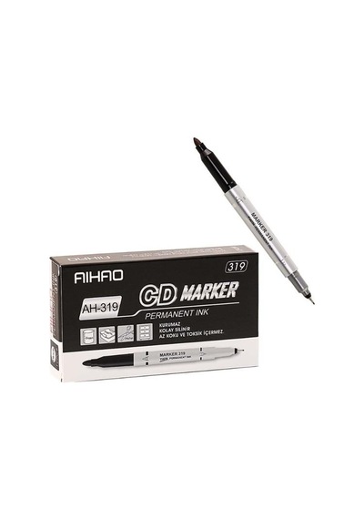 Aihao Asetat Kalem 3191 Cd Marker Siyah 12'li Paket Diğer