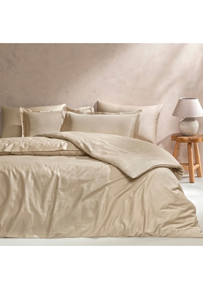 Linens Mix&match Pamuk Çift Kişilik Saten Nevresim Kılıfı Camel Camel