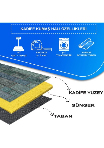 Gorn Kadife Pamuk Tabanlı Yıkanabilen Kaydırmaz Salon Halısı 80x300 Açık Beyaz