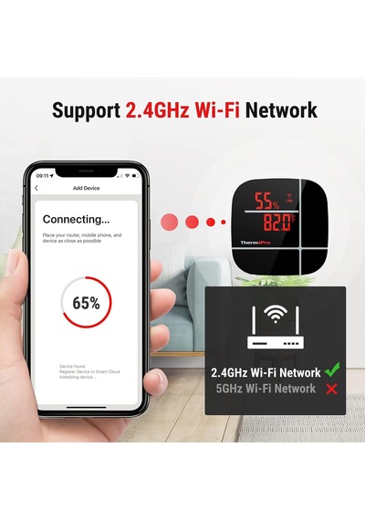 Lexroo Thermopro Tp90 Wifi Akıllı İç Mekan Termometre Ve Nem Ölçer