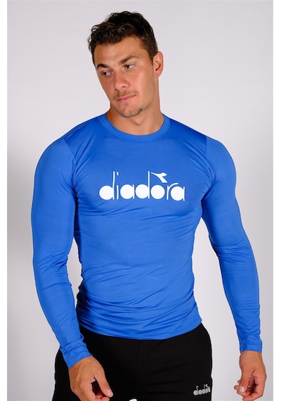 Diadora Soloben - Erkek Mavi Uzun Kollu Spor T-Shirt - Tsrt-Zn Saks