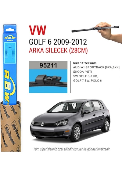 Vw Golf 6 Rbw Arka Silecek 2009-2012
