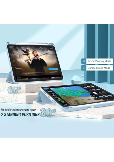 Apple Uyumlu iPad, Pro 12.9 5. Nesil 2021 Kılıf Kalem Bölmeli Smart Case