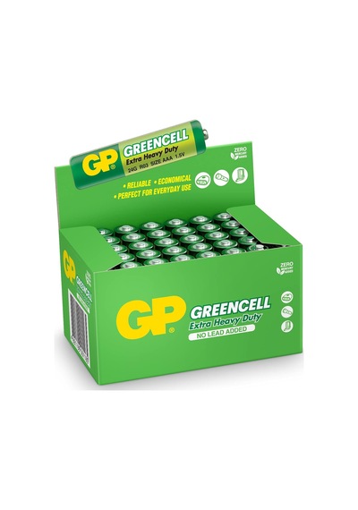 Gp24g Greencell R03/1212/aaa İnce Pil, 1.5 Volt, 40'lı Kutu, Yeşil/sarı/beyaz