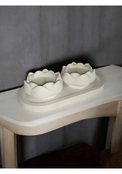 Bernami Mumluk Şamdanpinterest İkili Lotus Sunumluk Mum Diğer