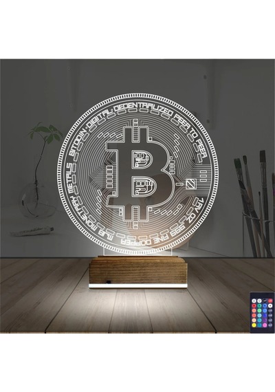Luvivia Crypto Bitcoin Btc 3d Lamba - Masa Gece Lambası Şeffaf