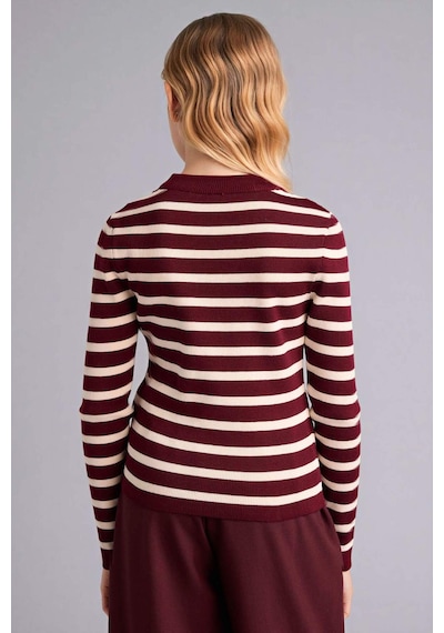 Defacto Kız Çocuk Çizgili Kazak G6975a826spbr281 Bordo-br281