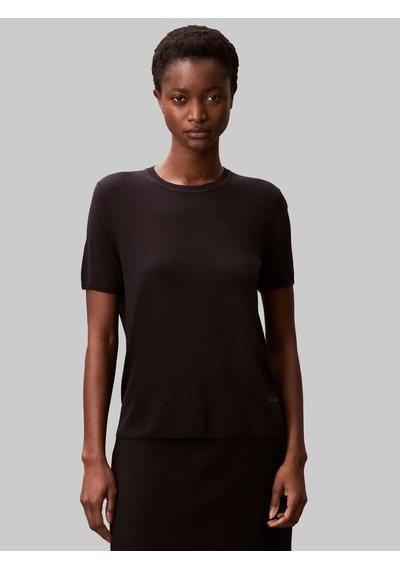 Calvin Klein Fine Gauge Viscose S, Ub1 Siyah Kadın Triko