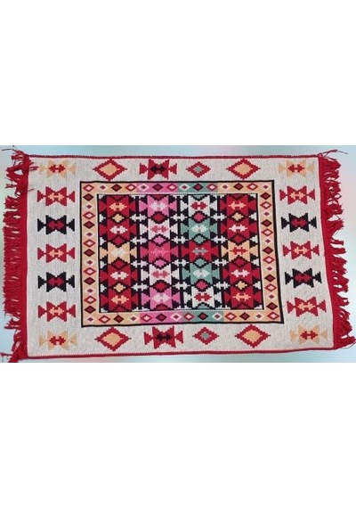 Kilim Antik 80-125 Otantik Motifler Model Naturel Boya Çift Taraflı El Yapımı Kırmızı