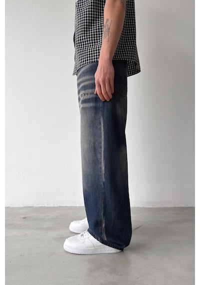 Flaw Lazer Soldurma Efektli Regular Jean-29580 İndigo