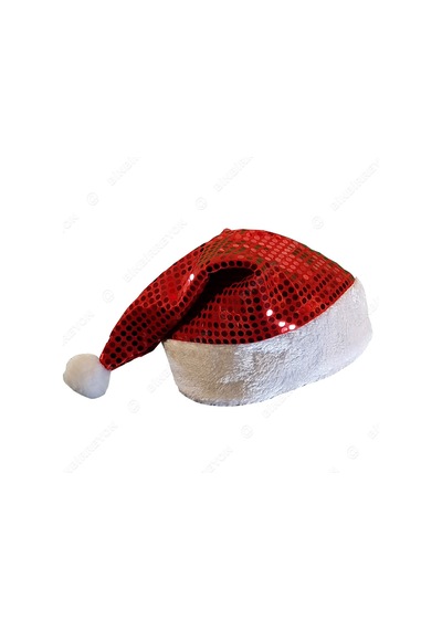 Yılbaşı Şapka Noel Baba Şapkası Pullu Kukuleta Parlak Me053