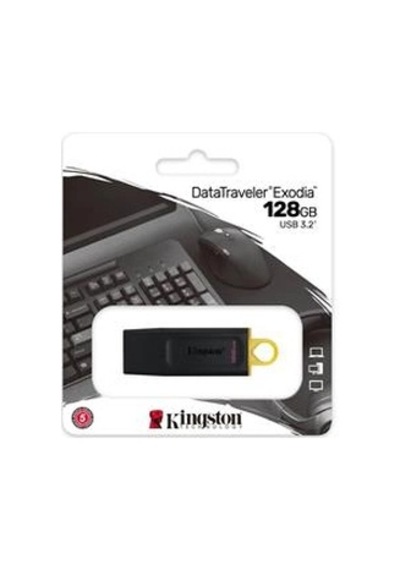 Kingston Dtx-128gb 128gb Usb3.2 Gen1 Datatraveler Exodia Black + Yellow Flash Bellek Kdo