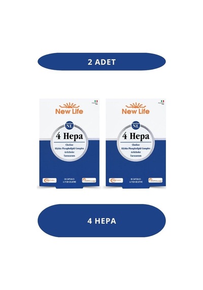 New Life 4 Hepa 30 Yumuşak Kapsül Kolin - Silibin Fosfolipid Kompleksi - Enginar - Karahindiba 2 Adet 2'li