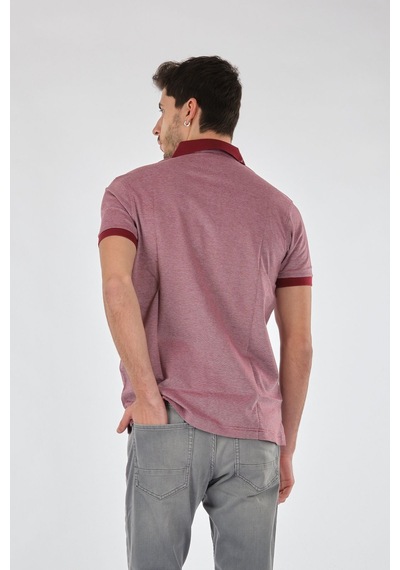 Barca Erkek Polo Yaka Kısa Kol T-shirt - Minimalist Günlük Stil Kırmızı-beyaz