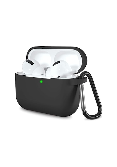 Airpods Pro 3. Nesil İle Uyumlu Sert Likit Silikon Kılıf Kolay Temizlenebilir, Astar Kaplı İç Yüzey Kapak, Düşmeye Karşı Tam Koruma, Kablosuz Şarj Uyumu - Siyah