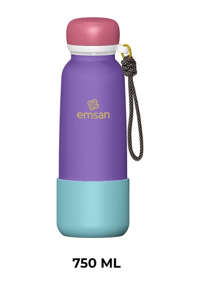 Emsan Thermos Bottle Çelik Sızdırmaz Termos 500 Ml Mor Purple