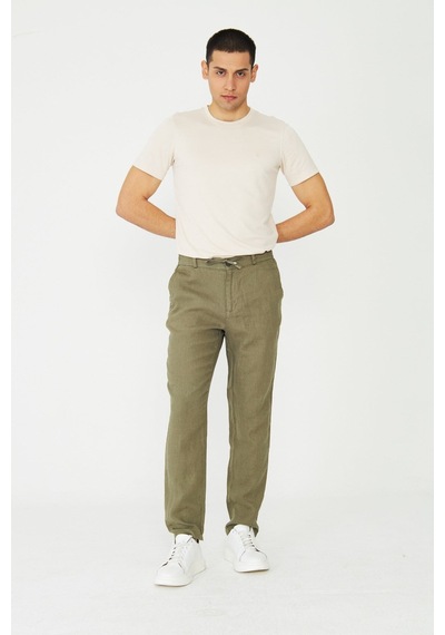 Haki Erkek Bağcıklı Rahat Kesim Jogger Pantolon Haki Haki Erkek Bağcıklı Rahat Kesim Jogger Pantolon Haki