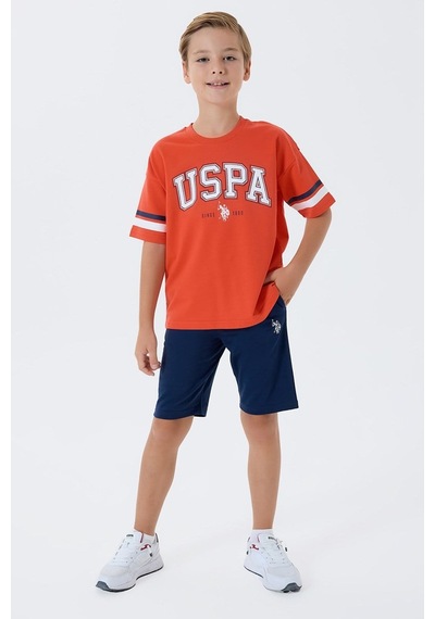 U.S. Polo Assn. U.s. Polo Assn Erkek Çocuk Bermuda 2'li Takım Kırmızı-2687