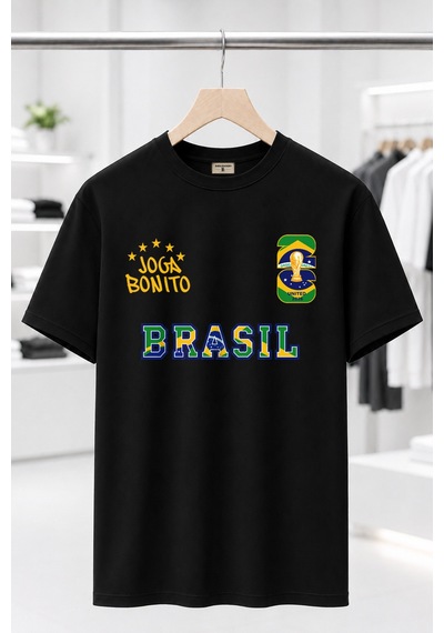 Bayloranzzo Brasil %100 Pamuk Heavy Cotton Premium Kalite Erkek Tişört Siyah