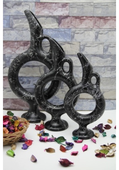 By Damla Collection Seramik Hitit Vazo Üçlü Set 3