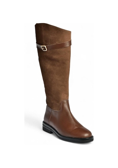 Fox Shoes V654002803 Kahverengi Hakiki Deri Düz Tabanlı Binici Çizmesi Kahverengi