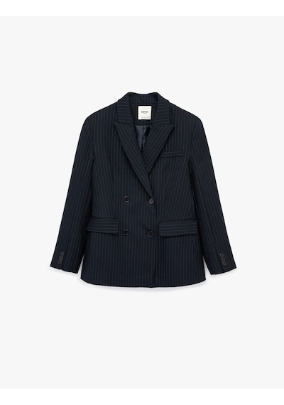 Koton Kruvaze Yaka Uzun Kollu Düğmeli Cep Detaylı Çizgili Blazer Ceket Lacivert Çizgili 6sak50073uw Koton Kruvaze Yaka Uzun Kollu Düğmeli Cep Detaylı Çizgili Blazer Ceket Lacivert Çizgili 6sak50073uw