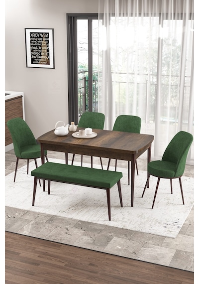 Canisa Zen Serisi 80x132 Mdf Açılabilir Barok Ahşap Desen Masa Takımı 4 Haki Yeşil Sandalye Ve 1 Bench Masa Barok Sandalye Ve Bench Yeşil Canisa Zen Serisi 80x132 Mdf Açılabilir Barok Ahşap Desen Masa Takımı 4 Haki Yeşil Sandalye Ve 1 Bench Masa Barok Sandalye Ve Bench Yeşil