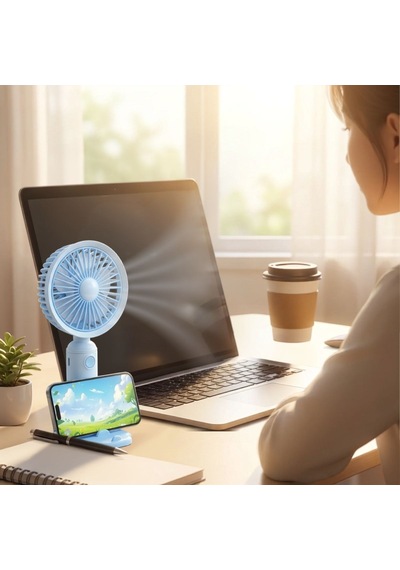 Buffer 3 Kademeli Masaüstü Fan - Telefon Tutuculu Özellikli Standlı Elde Taşınabilir Mini Fan Ekl29