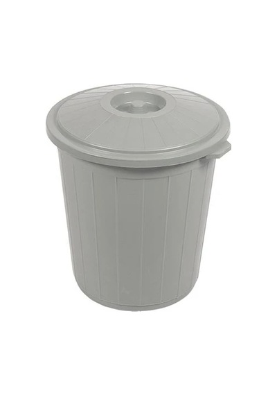Nossa Bil-003 Kapaklı Gri Çöp Kovası 90 Lt Gri