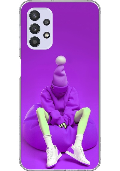 Samsung Galaxy A32 Uyumlu Şeffaf Kılıf No Face 6 Tasarımlı