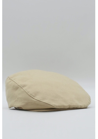 Külah Erkek Yazlık %100 Cotton Kasket Şapka Flat Cap-Bej-Standart