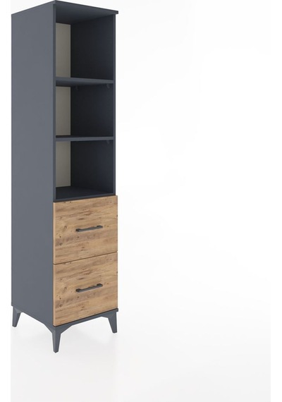 Hyperion Dolap 3 Raflı 2 Çekmeceli 44x44x182 Antrasit-çam Antrasit
