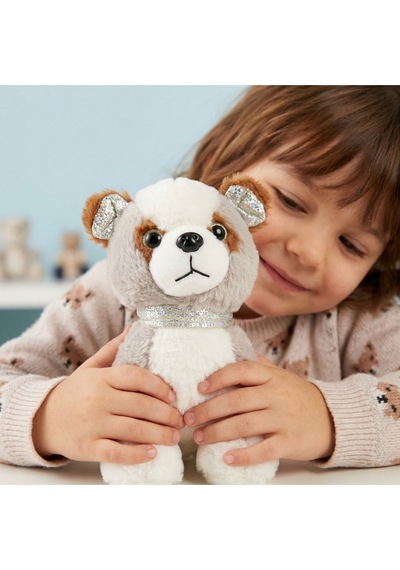 Peluş Köpek Oyuncak - 23 Cm Pullu Detaylı Uyku Ve Oyun Arkadaşı Gri