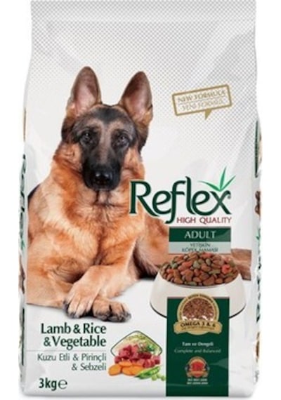 Reflex Kuzu Etli ve Pirinçli Sebzeli Yetişkin Köpek Maması 3 KG