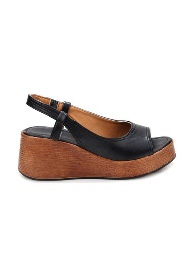 Pisagor Ps-1438 Kadın Dolgu Taban Sandalet Sıyah