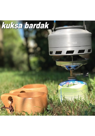 Nurgaz Ng-Kks-L Kuksa Ahşap Fincan Kupa Kamp Bardak Leon