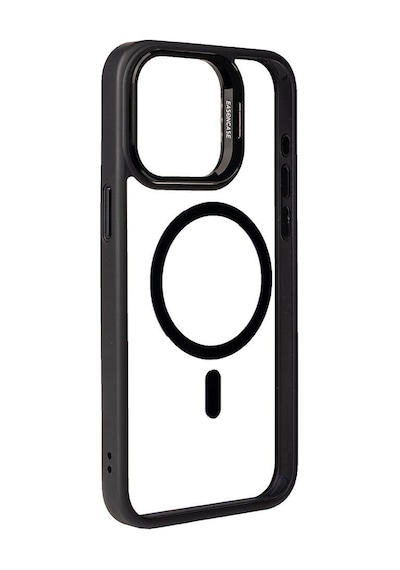 Apple Uyumlu iPhone 15 Pro Max Kılıf M-safe Şarj Özellikli Standlı Zore M-safe Klon Lensli Kapak Siyah