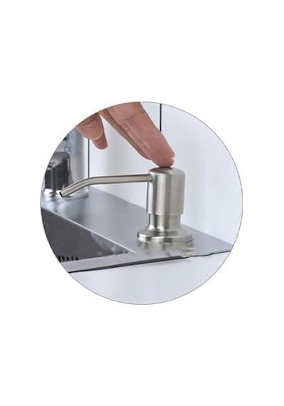 Paslanmaz Çelik Sıvı Sabunluk Pompası Lavabo Tezgah Altı Mutfak Lavaboları Banyo Tezgahları 000 Açık Krem