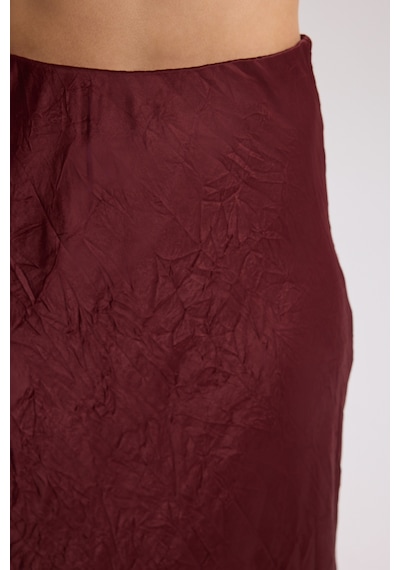 Mai Collection Mai Studios Co. Eubah Kırışık Uzun Bordo Saten Etek Bordo