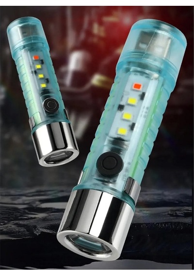 Neler Geldi Neler Led Usb Şarjlı Ultra Güçlü El Feneri Su Geçirmez Flaşörlü Kırmızı