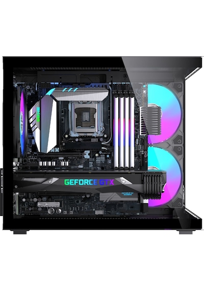 Gm-x1 Tuştan Değişmeli 3x Rgb Fanlı Gaming Mini Akvaryum M-atx Siyah Kasa