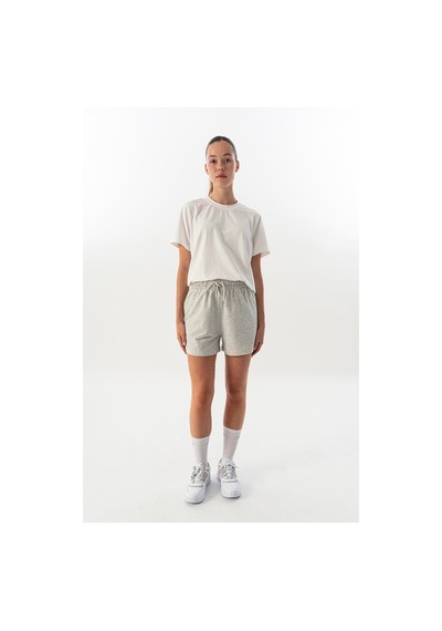 Maraton Comfort Kadın Düz Paça Ekru Şort Ekru