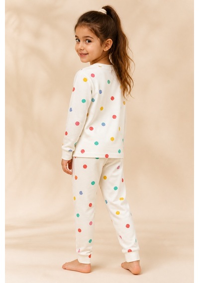 Eray Alp Kids Kız Çocuk Pijama Takımı Rahat Uyku Takımı Beyaz