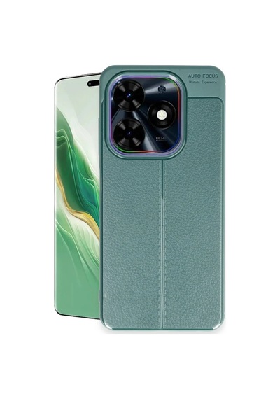 Tecno Spark Go 2024 Kılıf Auto Focus Kapak - Koyu Yeşil Altın